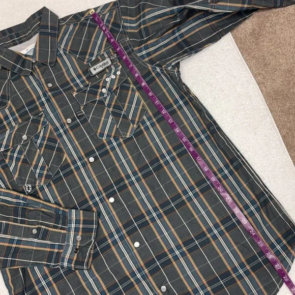 Columbia PFG Omni shade Men's Casual Plaid button down long sleeve medium - Picture 4 of 8